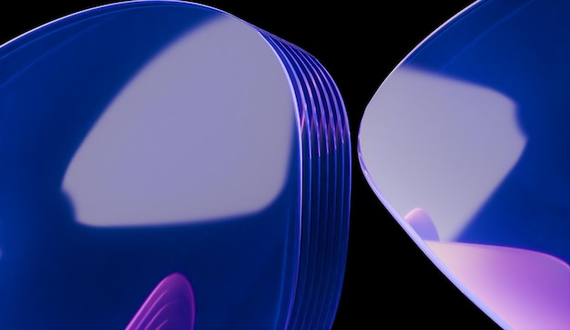 Joli rendu 3D d'un fond de verre irisant abstrait réalisé avec un logiciel 3D