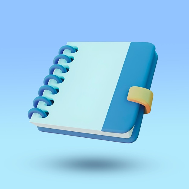 Joli rendu 3D de l'icône du carnet de notes