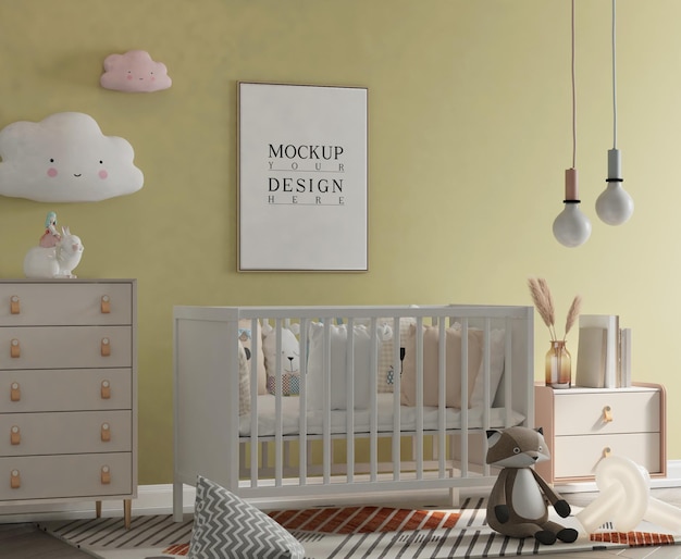 Jolie Chambre De Bébé Avec Affiche De Maquette