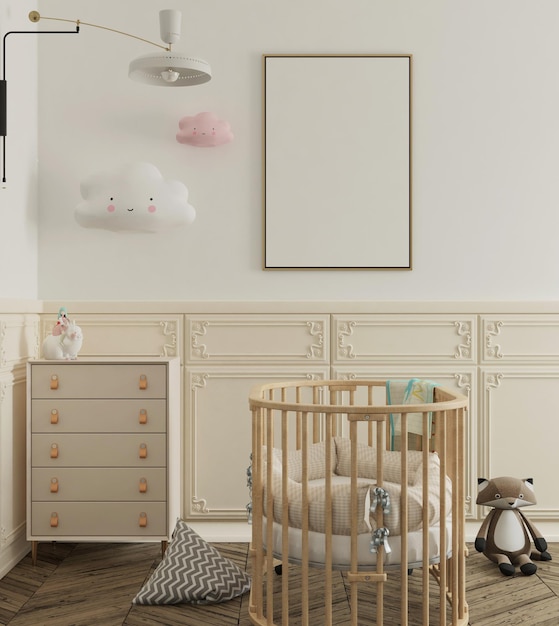 Jolie Chambre De Bébé Avec Affiche De Maquette