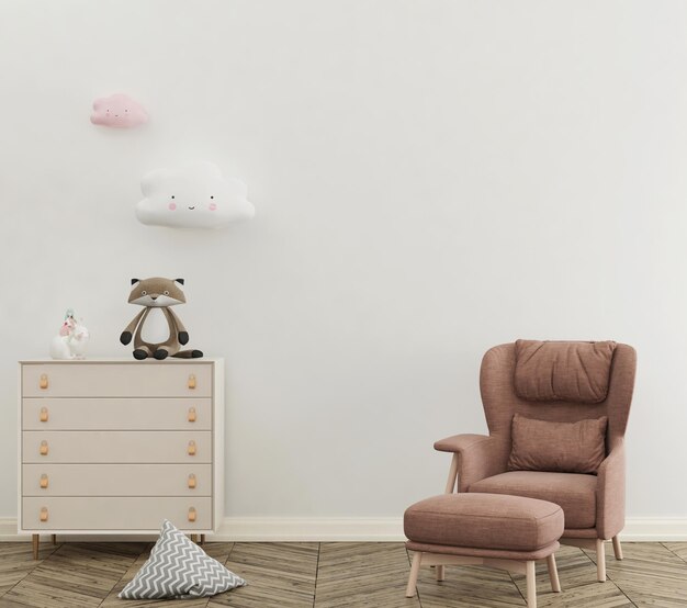 Jolie Chambre De Bébé Pastel Avec Mur De Maquette