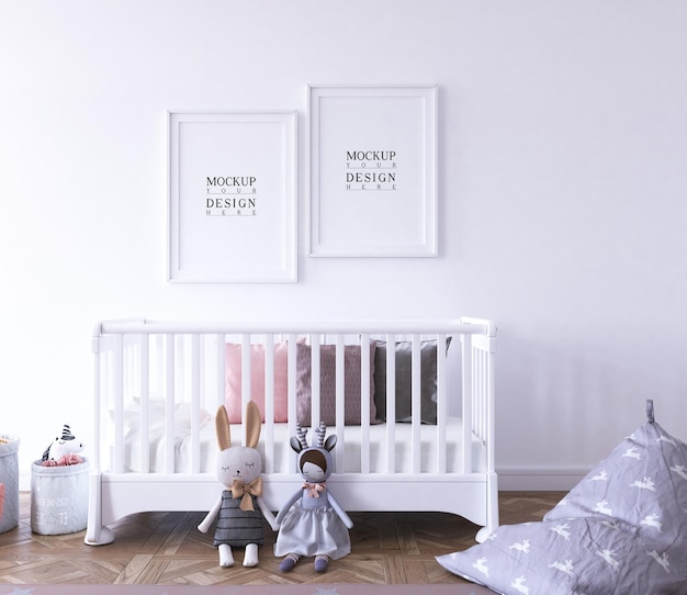 Jolie Conception De Chambre De Pépinière Avec Maquette D'affiche