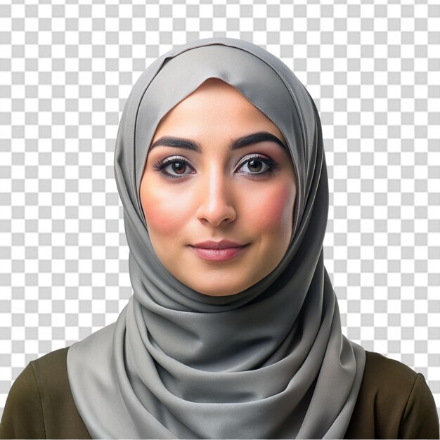 PSD une jolie fille en hijab illustrée sur un fond transparent