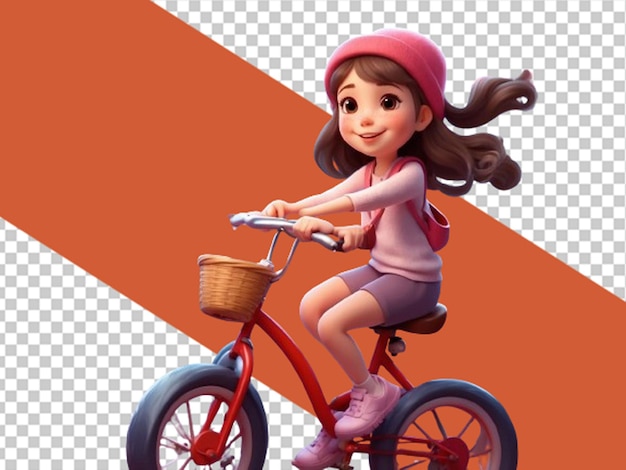 Une Jolie Fille Qui Fait Du Vélo.