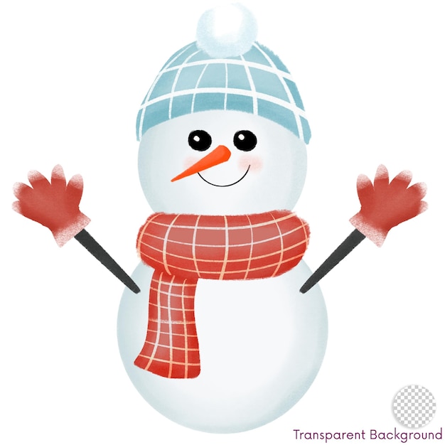 Une jolie illustration de Noël du bonhomme de neige