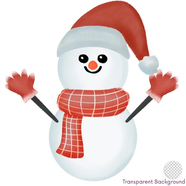 PSD une jolie illustration de noël du bonhomme de neige