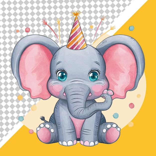 Une jolie illustration en PNG d'un éléphant