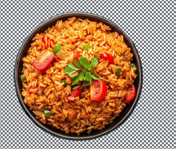 PSD jollof rice delicioso isolado em fundo transparente