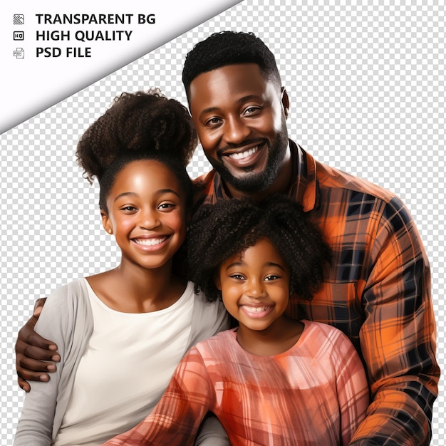 PSD jolly black family estilo ultra-realista fundo branco