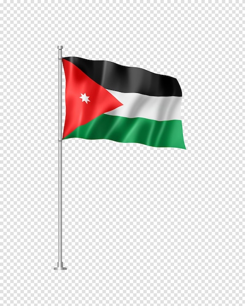 Jordanische Flagge isoliert auf weiß