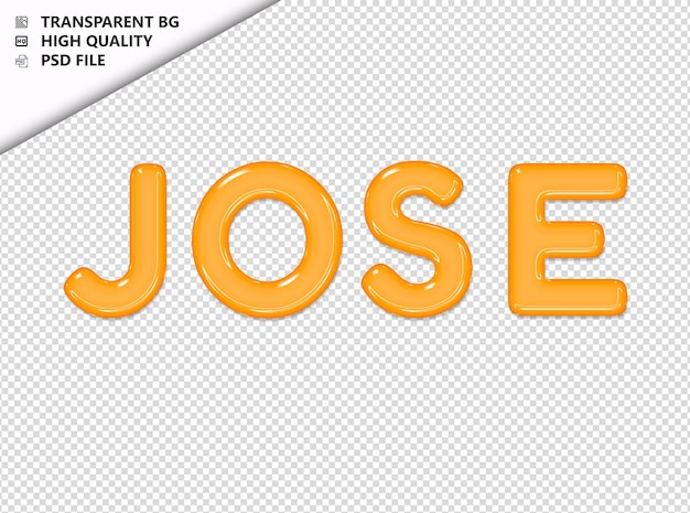 PSD jose tipografía texto amarillo vidrio brillante psd transparente