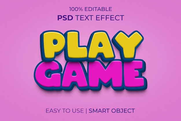 Jouer au jeu Modèle d'effet de texte 3d de style dessin animé modifiable