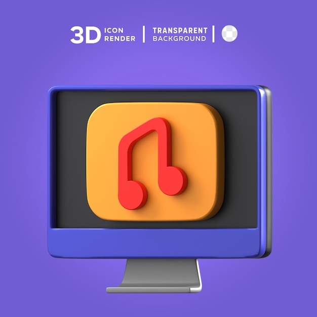 PSD jouer de la musique dans le moniteur rendu d'illustration 3d