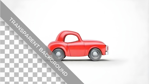PSD jouet 3d dessin animé voiture colorée isolée arrière-plan blanc jouet vide blanc clair