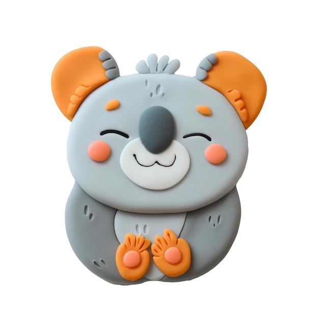 PSD un jouet bleu avec des pieds orange et une souris grise sur le devant
