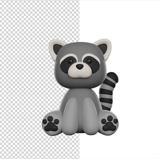 PSD jouet mignon de raton laveur de personnage 3d