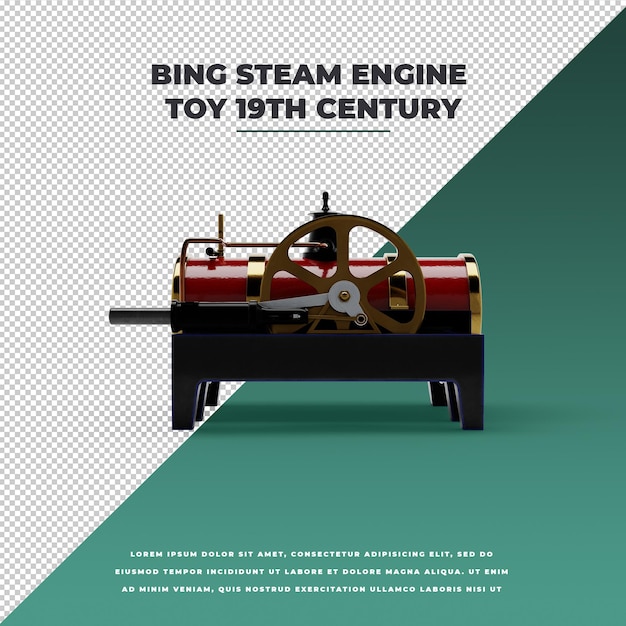 PSD jouet moteur à vapeur bing 3d 19ème siècle