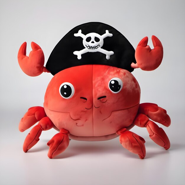 PSD jouet en peluche crab pirate sur un fond transparent psd