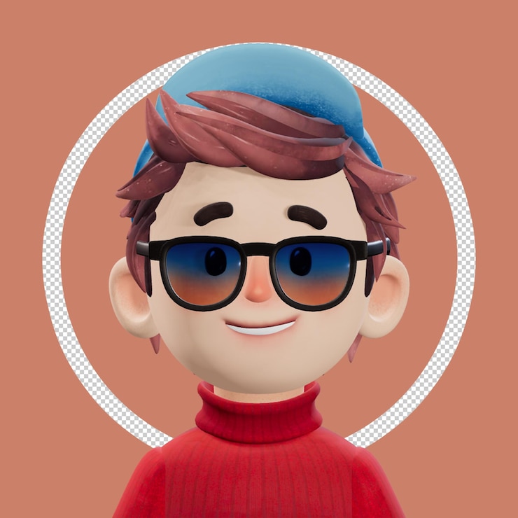 PSD un jouet d'un personnage lego avec des lunettes et un chapeau sur la tête