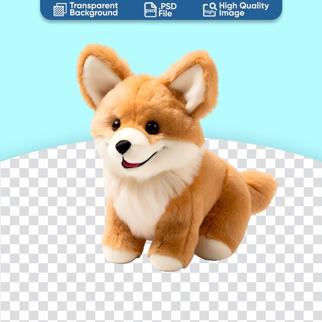 PSD des jouets d'animaux en peluche pour chiens corgi