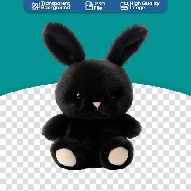 PSD des jouets d'animaux remplis de peluche de lapin noir