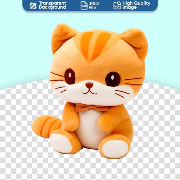 PSD des jouets de chat orange, des animaux de peluche mignons.