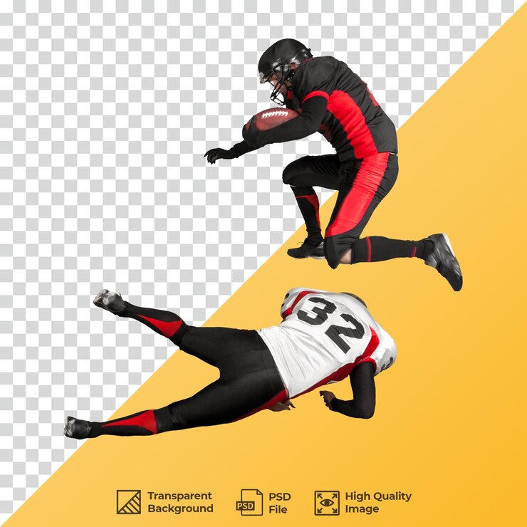 PSD joueur de football sautant