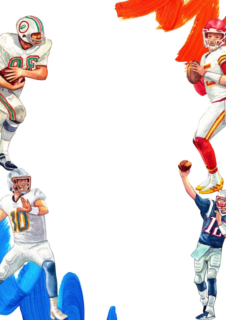 PSD joueurs de football de différentes équipes effectuent des mouvements différents dessin de cadre à l'aquarelle à la main