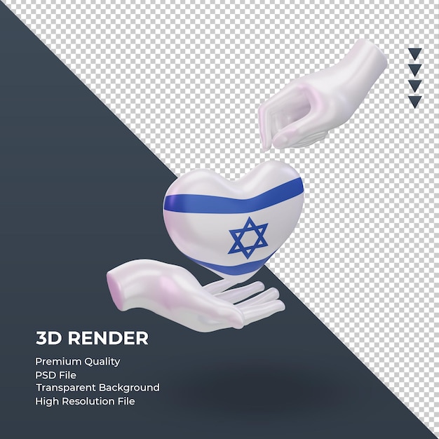 Jour De Charité 3d Rendu Du Drapeau D'israël Vue De Gauche