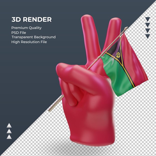 Jour De La Paix 3d Vanuatu Flag Rendu Vue Droite