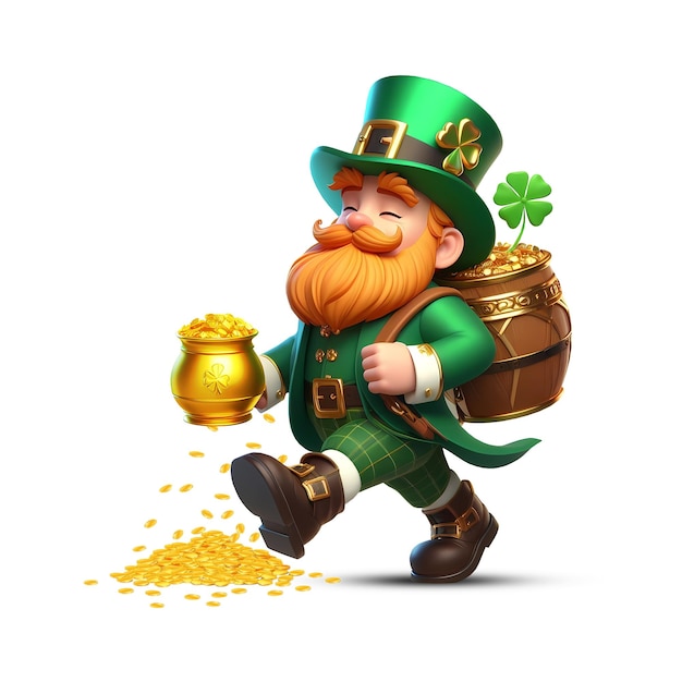 Jour De Saint Patrick Saint Patrick Avec Un Dessin En Pot Doré