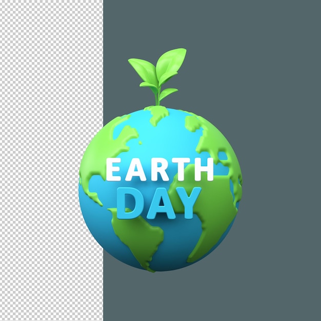 Jour de la Terre et Journée mondiale de l'environnement Illustration 3d de la planète