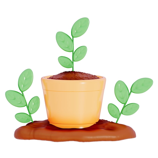 Jour de la Terre Plantez de jeunes semis Rendering en 3D