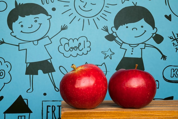 PSD journée de l'amitié avec des pommes rouges