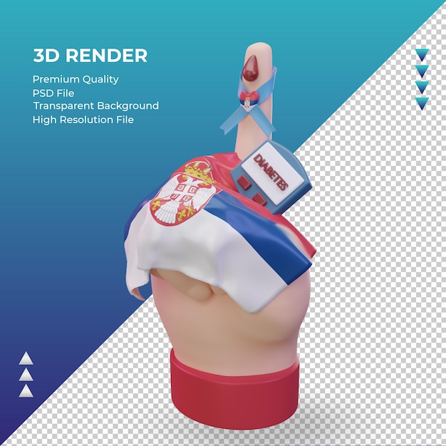 Journée du diabète 3d Serbie rendu vue droite