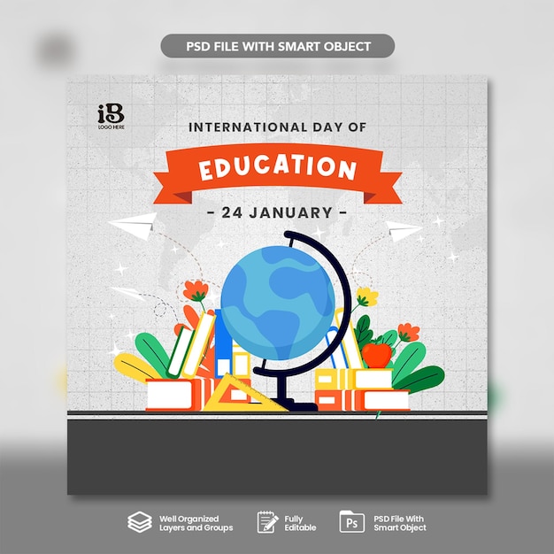 Journée internationale du design éducatif plat