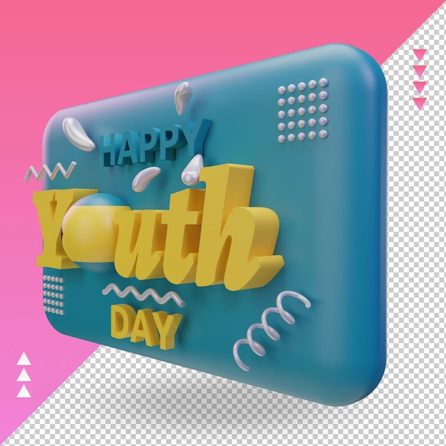 Journée De La Jeunesse 3d Drapeau Des Bahamas Rendu Vue Droite