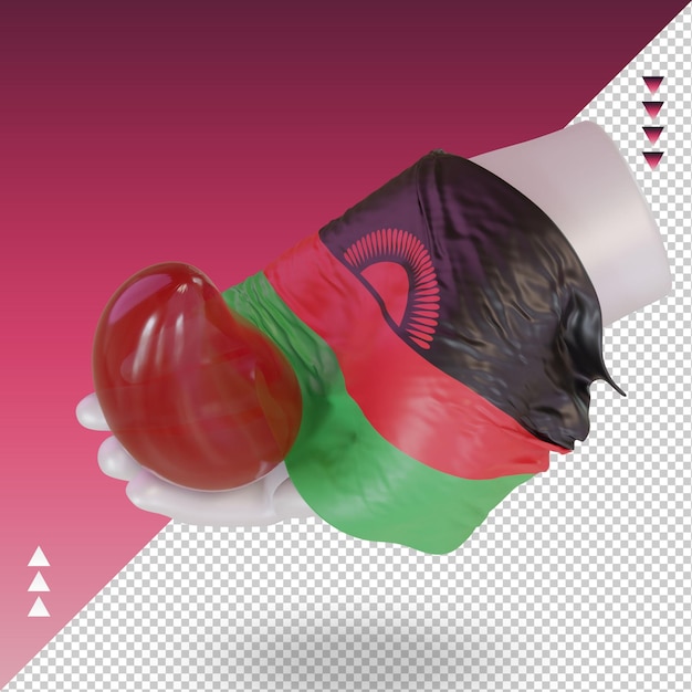 Journée mondiale du donneur de sang 3d drapeau mali rendu vue droite