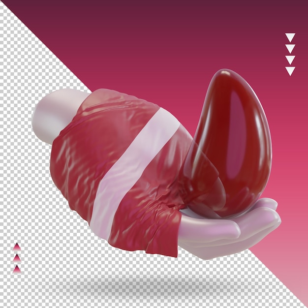 Journée mondiale du donneur de sang 3d rendu du drapeau de la Lettonie vue de gauche