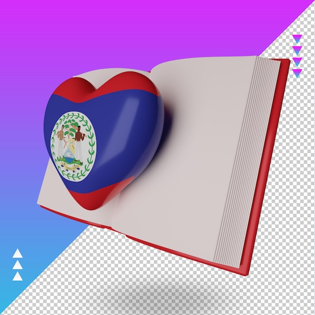 Journée Mondiale Du Livre 3d Belize Flag Rendu Vue Droite