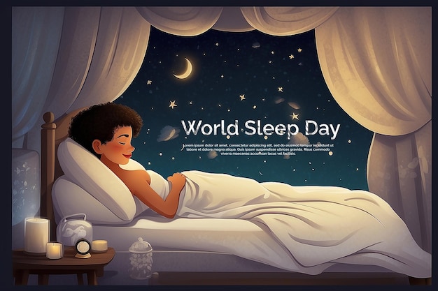 PSD la journée mondiale du sommeil est célébrée chaque année en mars dans le but de célébrer le sommeil.