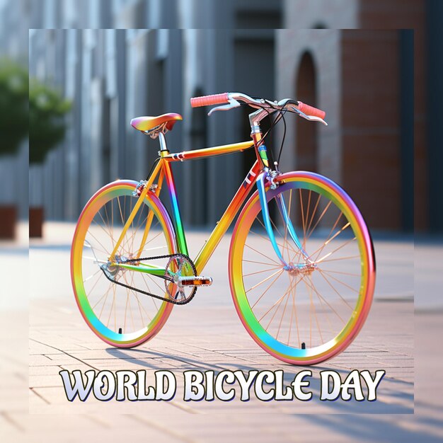 PSD journée mondiale du vélo et célébration de la journée mondiale sans voiture
