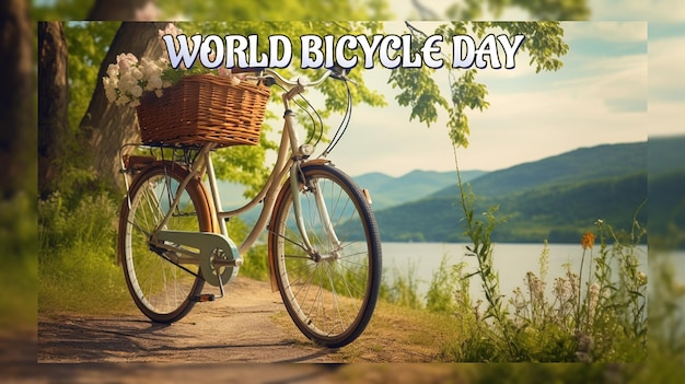 PSD journée mondiale du vélo et célébration de la journée mondiale sans voiture