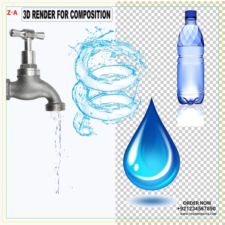 PSD journée mondiale de l'eau l'eau potable logo bleu de l' eau l'environnement terre