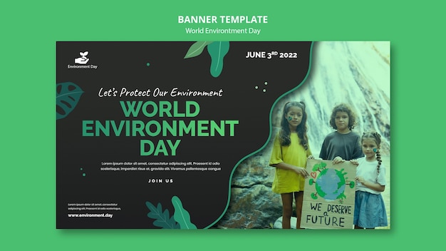 Journée Mondiale De L'environnement Avec Modèle De Bannière De Feuilles