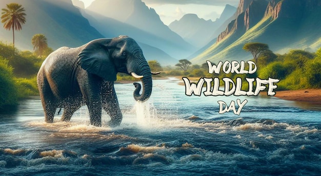 PSD journée mondiale de la faune spéciale fond psd réaliste