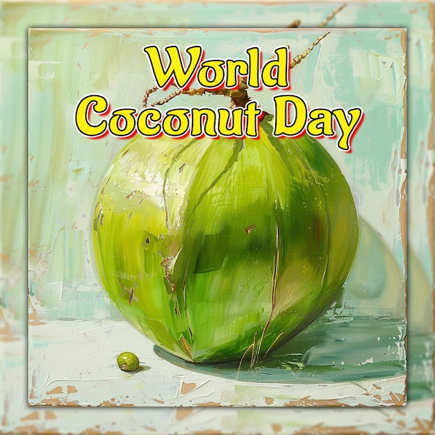 PSD journée mondiale de la noix de coco célébrer la noix de coco à la mer le lait de coco l'eau de coco pour les médias sociaux