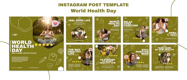 PSD journée mondiale de la santé instagram posts