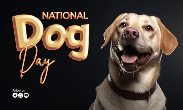 PSD journée nationale du chien avec labrador retriever en arrière-plan