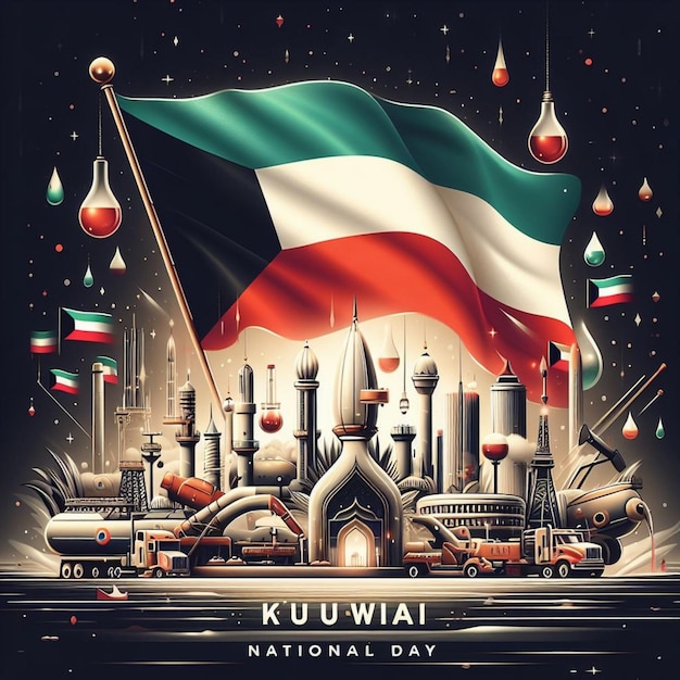 PSD journée nationale du koweït 2024 poste sur les médias sociaux